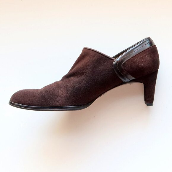 Stuart Weitzman Brown Suede Leather Pointy Almond Toe Heeled Ankle Boots Booties - Picture 8 of 16